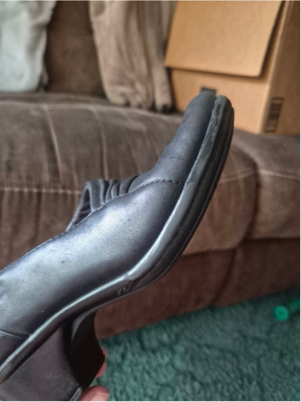 Clarks Women's Black Leather Shoes Ankle Booties Clogs 6M - Picture 11 of 16